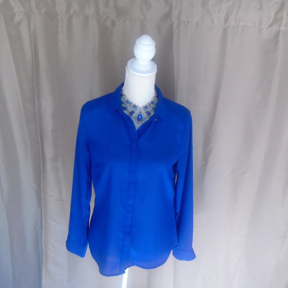 H & M Womens Blouse Royal Blue
